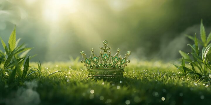 King Kush Cannabis Crown Logo for merchandise and packaging, focusing on brand recognition and visual impact,