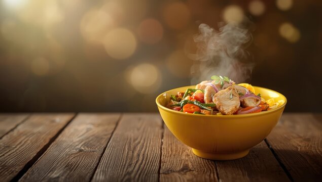 Indomie chicken onion vegetable noodle bowl, suitable as a food preparation backdrop