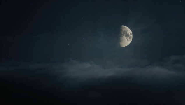 A moon half background used as a UI backdrop, providing a neutral celestial scene for interface elements - Powered by Adobe