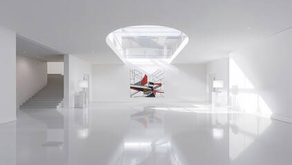 Minimalist white interior featuring a window, suitable for editorial or design backgrounds, World Environment Day