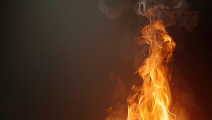 Burning fire with visible flames and smoke, suitable as a dynamic scene for safety training materials