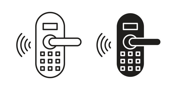 Smart lock icons symbol. Simple, flat design for web or mobile app - Powered by Adobe