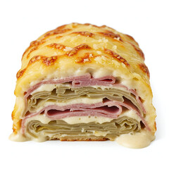 Belgian Chicons au Gratin Cut Open Showing Creamy Layers