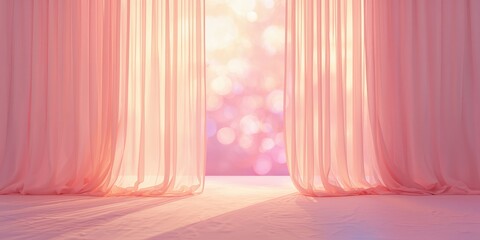 Soft window light through blurred curtains with round bokeh serving as a UI backdrop, seasonal change