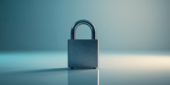 Detailed view of a padlock used for security, suitable for safety measures in layout backgrounds