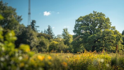Varied tree varieties and vibrant foliage in Fletcher Moss Park botanical garden, urban nature preserve