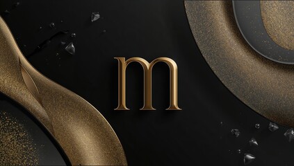 Scientific notation mu symbol with gold and black textured backdrop, emphasizing precision in measurement