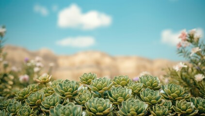 Detailed view of a succulent with thick leaves, highlighting drought-tolerant landscaping, Earth Day