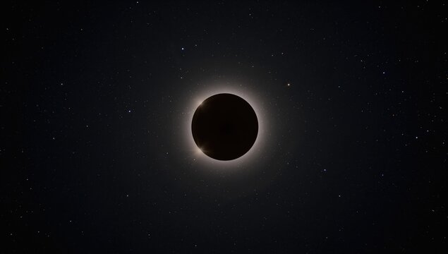 Total lunar eclipse scene with Earths shadow darkening the moon under a star-filled sky, highlighting astronomical events