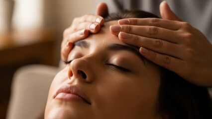 Facial massage therapy isolated on white background