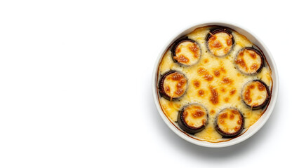 Flat Lay Belgian Chicons au Gratin on White Background