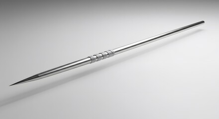 A close-up of a metal dart.