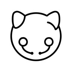 Simple graphic illustration of a stylized animal face with round cheeks