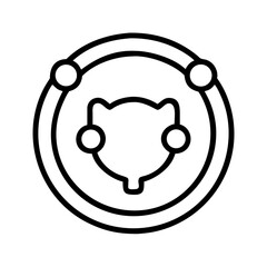 Icon depicting human bladder surrounded by circles and connected with spheres