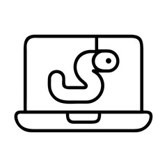 Sketch of a Laptop Infected with a Worm, Portraying Cyber Security Threats