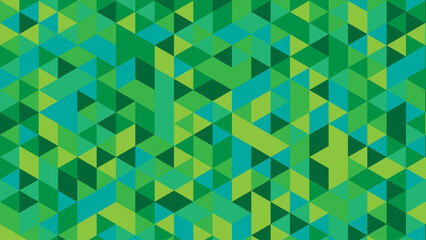 Vibrant green geometric pattern with triangles and mosaic shapes