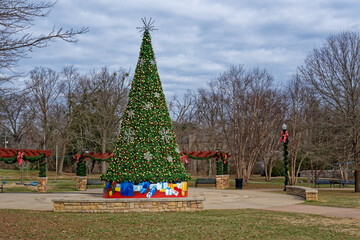 Large Christmas tree in a park