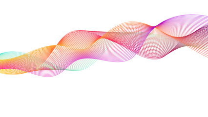Abstract colorful gradient wave line mesh flow isolated on white background modern dynamic motion graphic element for technology music ui branding and digital visuals