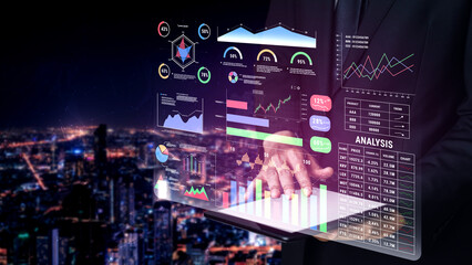 An advanced financial and business performance data dashboard. A professional interface for deep analysis of stock, product, and company metrics. Motif