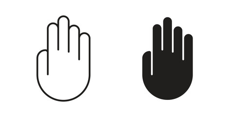 Fototapeta premium Hand icons illustration, editable stroke, flat design style isolated on white