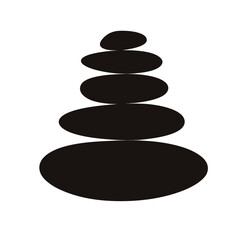 Black Pebbles Balanced in a Tower with a Zen and Contemplative Mood