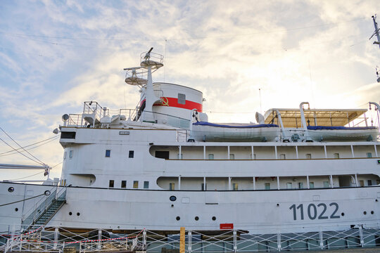 Russia Kaliningrad 08.11.2022.Ship Vityaz at Museum World Ocean in Kaliningrad.