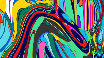 Vibrant Abstract Colorful Swirls in Modern Digital Art Design