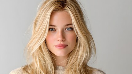 Fototapeta premium Blonde woman with a smile on her face