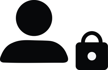 Secure User Account Protection Concept With Silhouette And Padlock Icon