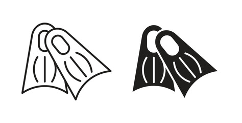 Scuba diving icons illustration, editable stroke, flat design style isolated on white © iconic