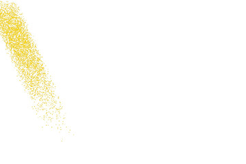 diagonal wind Golden glitter cascade on a dark background creating a dynamic abstract pattern isolated on transparent background