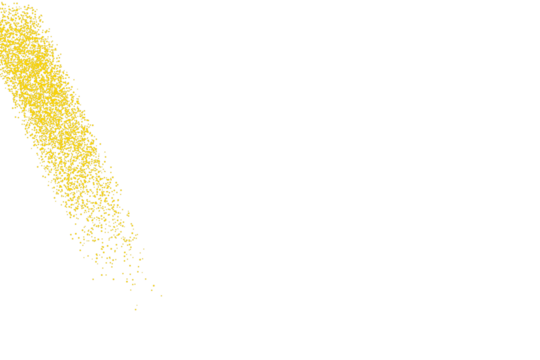 diagonal wind Golden glitter cascade on a dark background creating a dynamic abstract pattern isolated on transparent background - Powered by Adobe