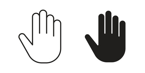 Obraz premium Stop icons illustration, editable stroke, flat design style isolated on white