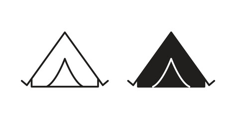 Tent icons illustration, editable stroke, flat design style isolated on white © iconic