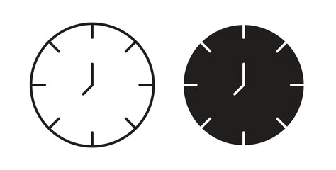 Time icons illustration, editable stroke, flat design style isolated on white