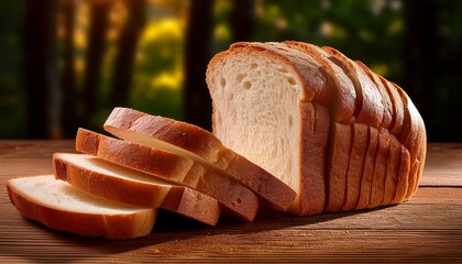 sliced bread on wooden table