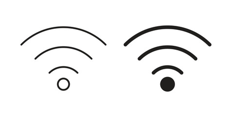 Wifi Signal icons illustration, editable stroke, flat design style isolated on white