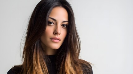 Fototapeta premium Woman with long brown hair