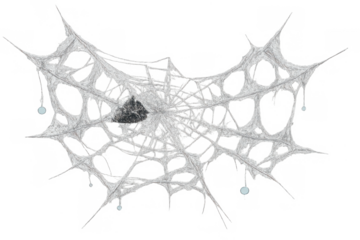 Spider web with spider creating spooky halloween atmosphere, a translucent cobweb providing a trap for insects