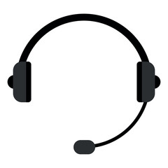 Customer support headset icon without text for help desk service call center communication hotline concept for web interface mobile app UI UX and customer care design