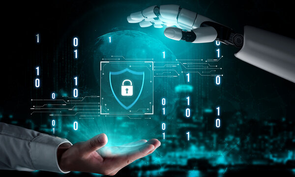 AI artificial intelligence strengthens cybersecurity with intelligent threat detection, virtual assistant alerts, and proactive protection agAI artificial intelligencenst digital breaches. Vouch - Powered by Adobe