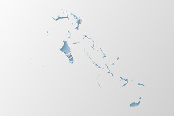 Fototapeta premium Vector map of Bahamas, abstract inner shadow