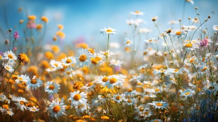 Sunlit Spring Meadow with Wildflowers