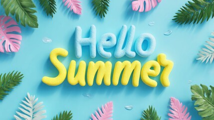 Hello Summer Logo Background for Holiday Poster