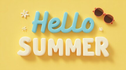 Hello Summer Logo Background for Holiday Poster