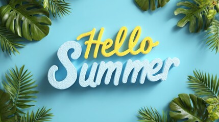 Hello Summer Logo Background for Holiday Poster