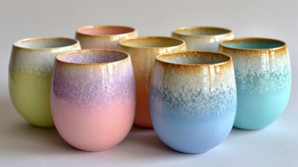 Pastel-Colored Ceramic Cups