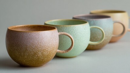Pastel-Colored Ceramic Cups