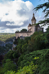 Castle and village of Rocamadour in France