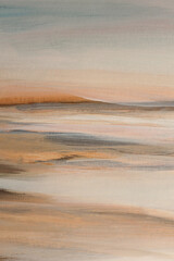 Art oil, Acrylic brush stroke smear painting landscape canvas. Abstract texture glow gold, brown beige pastel color stain background.